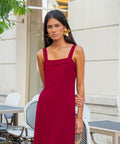 Vestido Ryota  borgoña