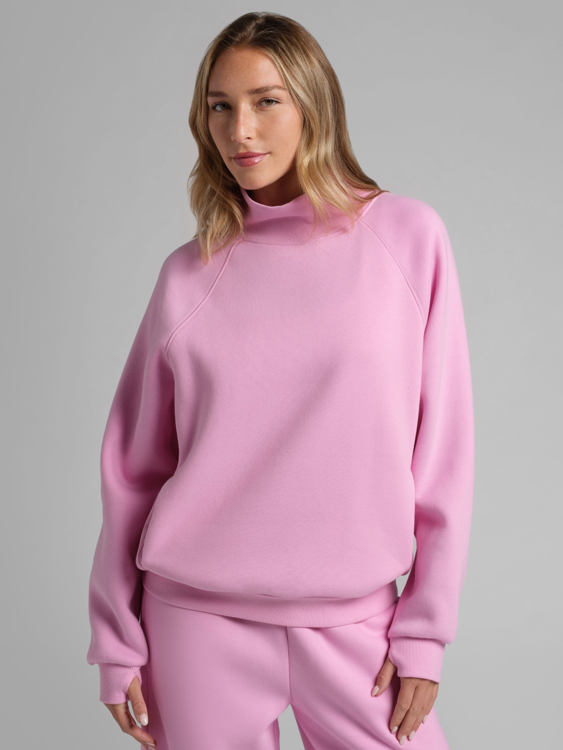 Sudadera Básica con Cuello Mock