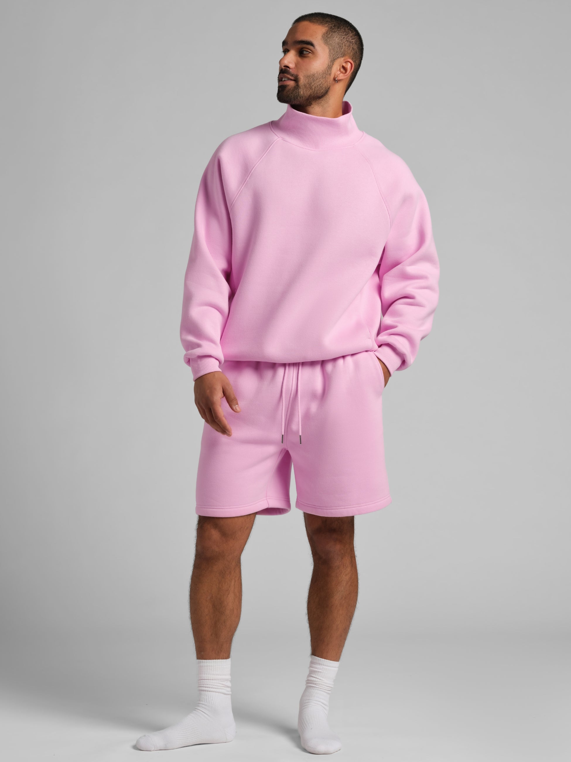 Sudadera Básica con Cuello Mock