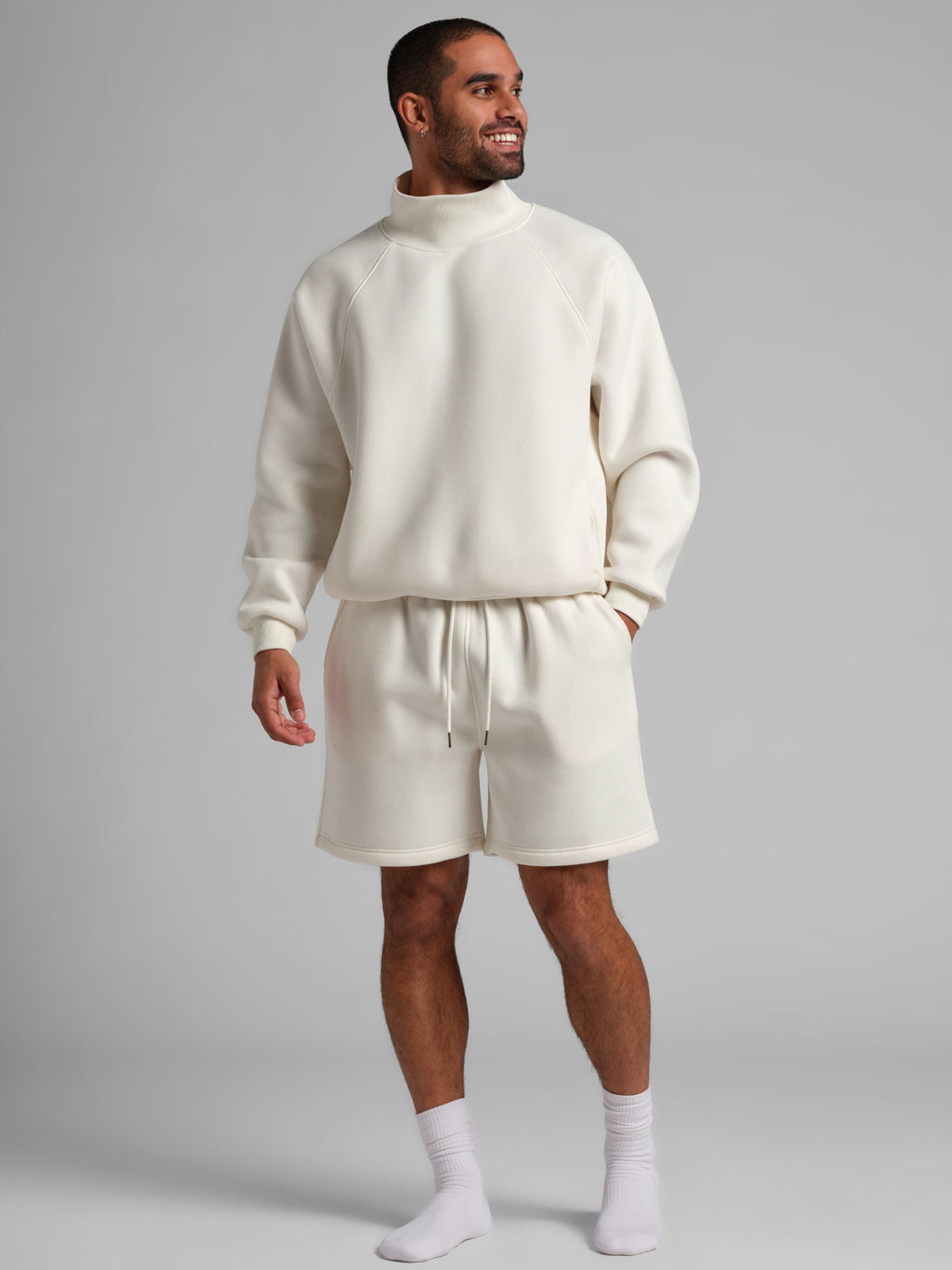 Sudadera Básica con Cuello Mock