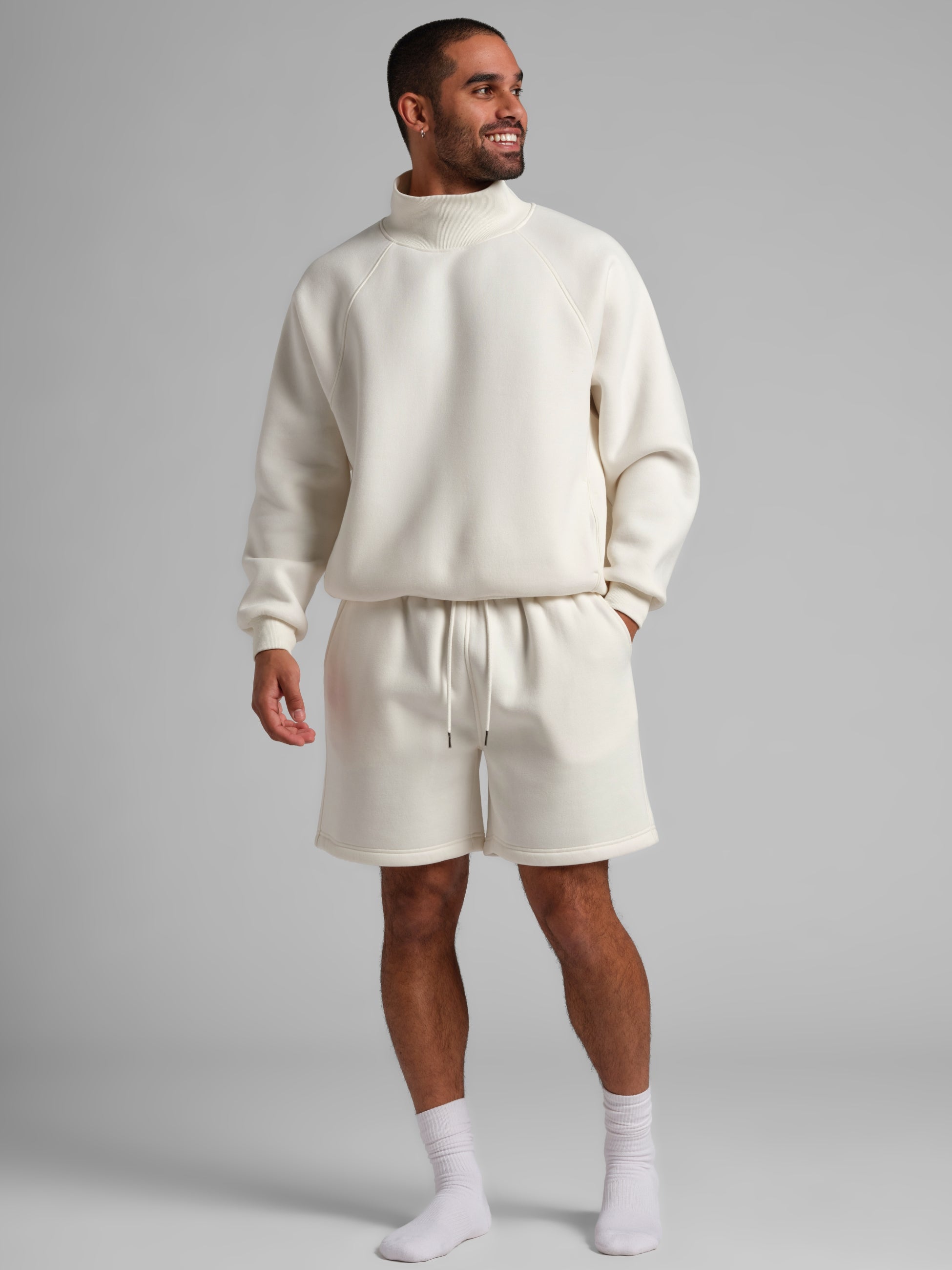 Sudadera Básica con Cuello Mock