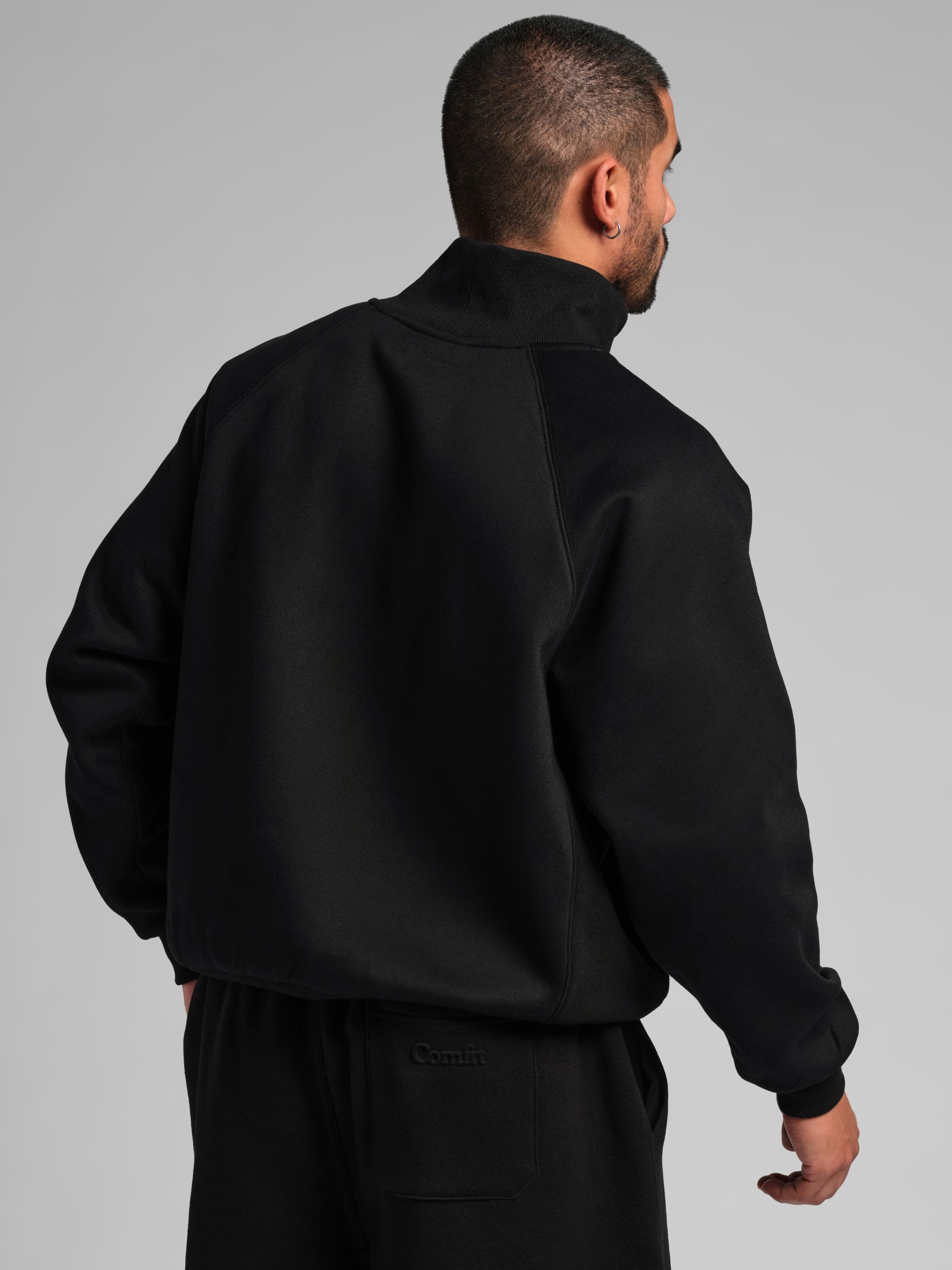 Sudadera Básica con Cuello Mock