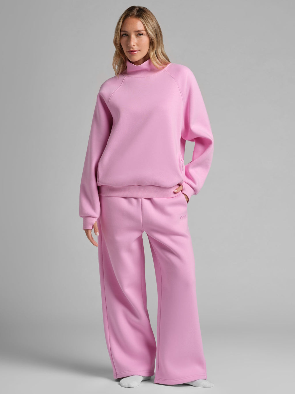 Sudadera Básica con Cuello Mock