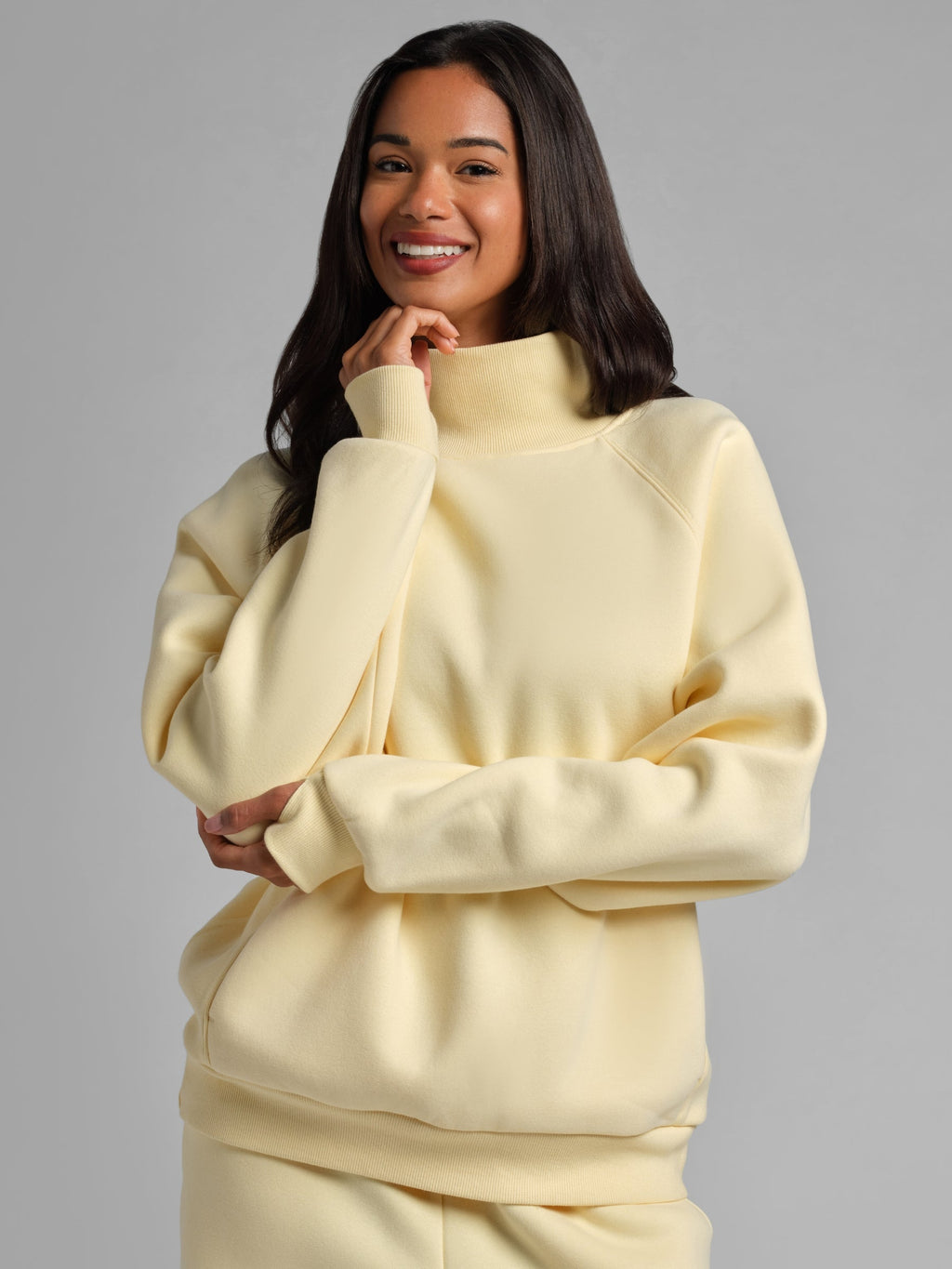 Sudadera Básica con Cuello Mock