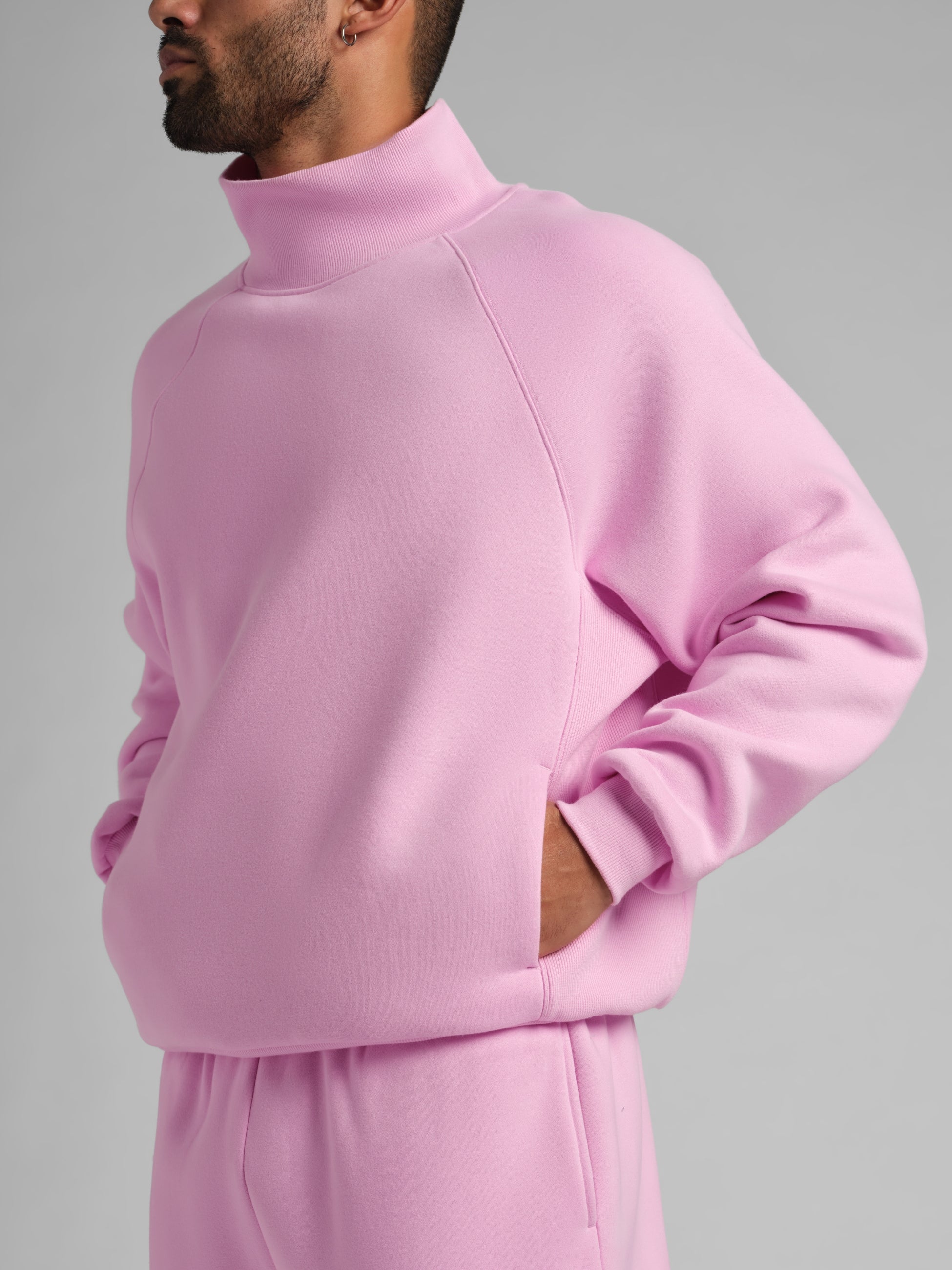 Sudadera Básica con Cuello Mock